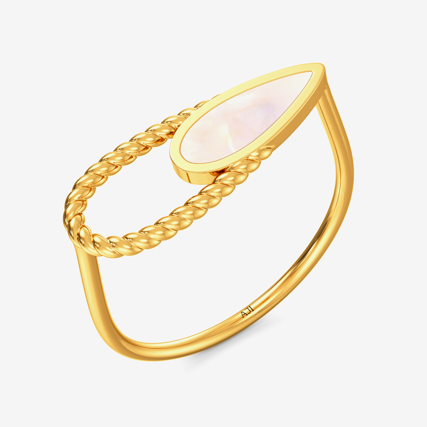 Mother of Pearl Drop Gold Ring