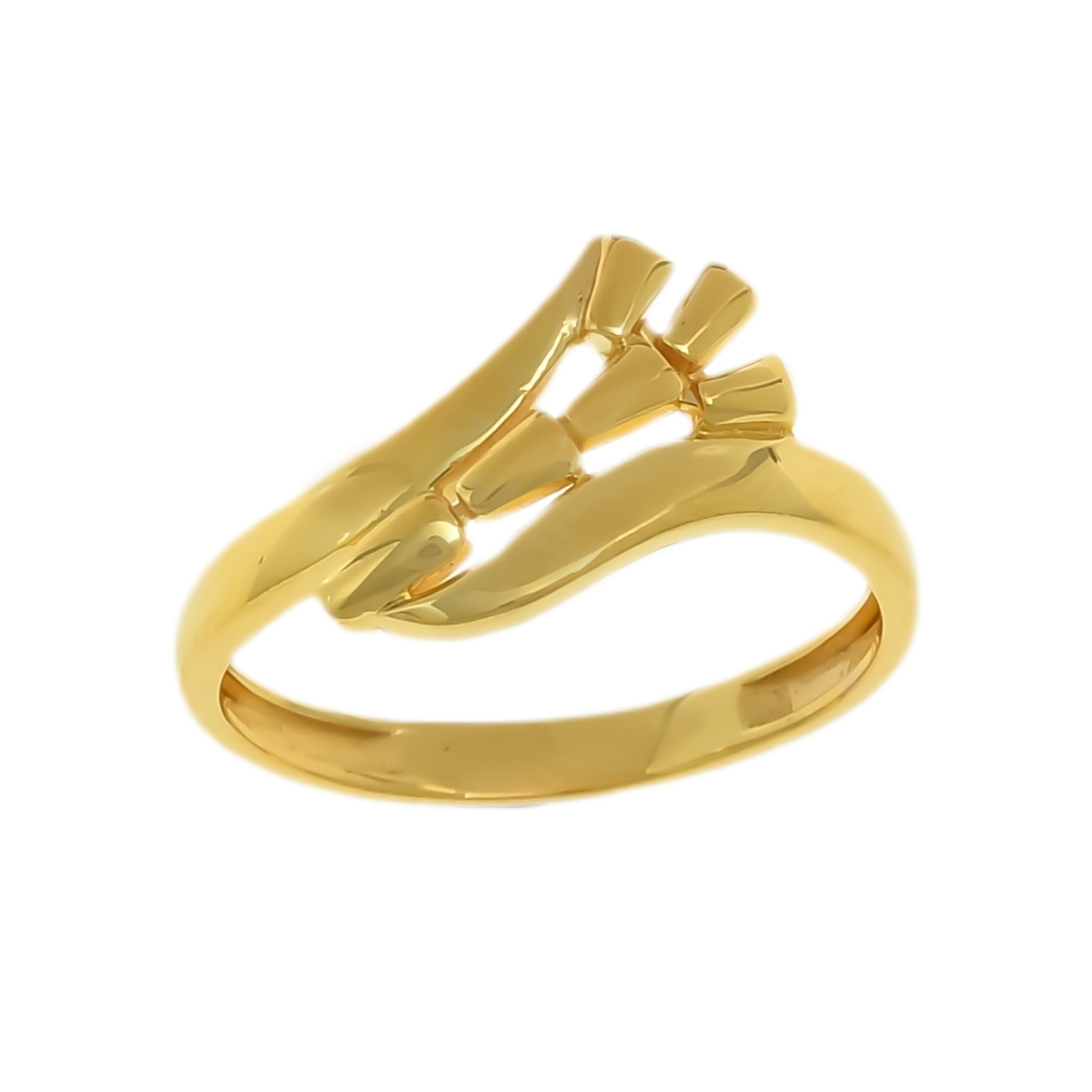 Modern Intersecting Gold Ring