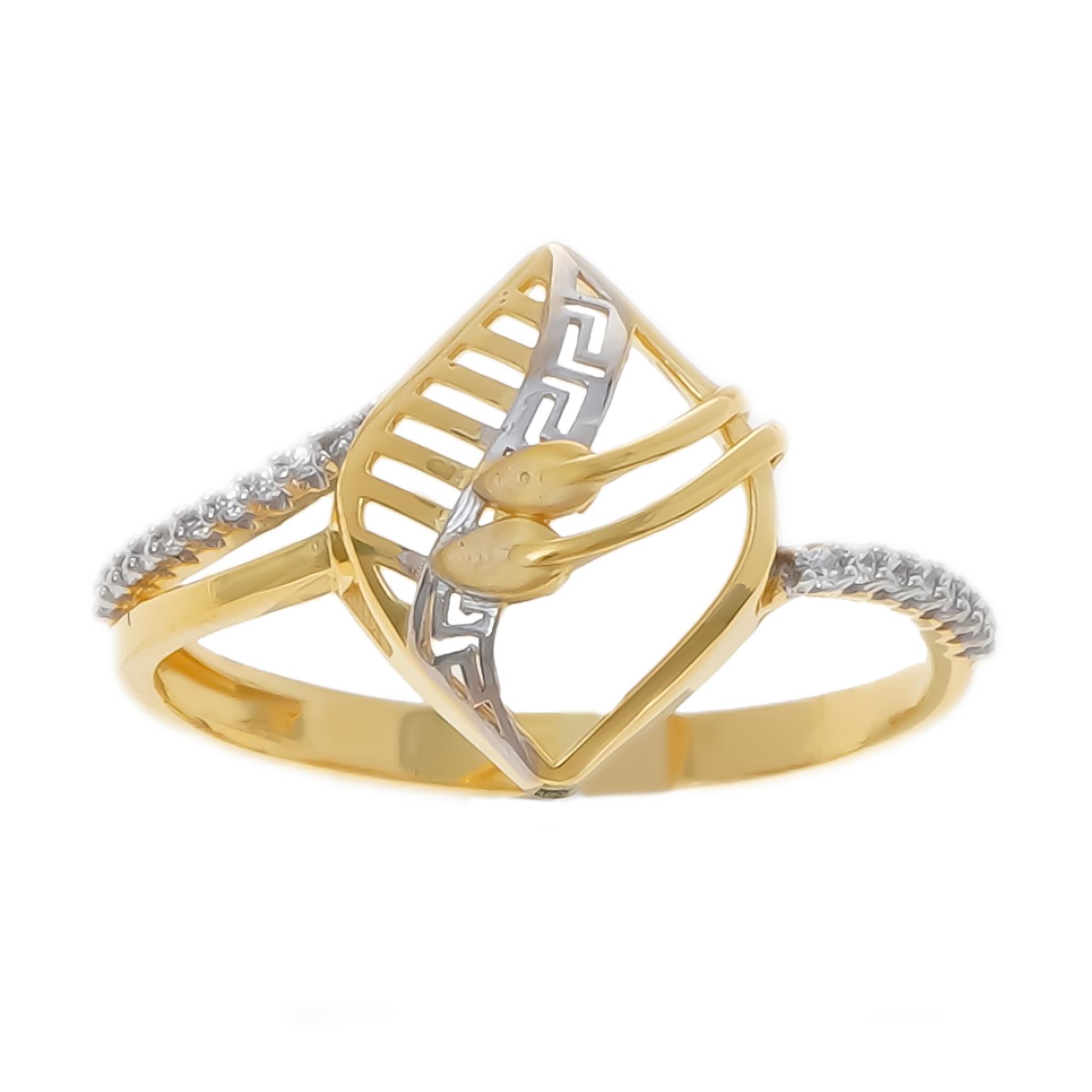 Two-Tone Leaf Gold Ring