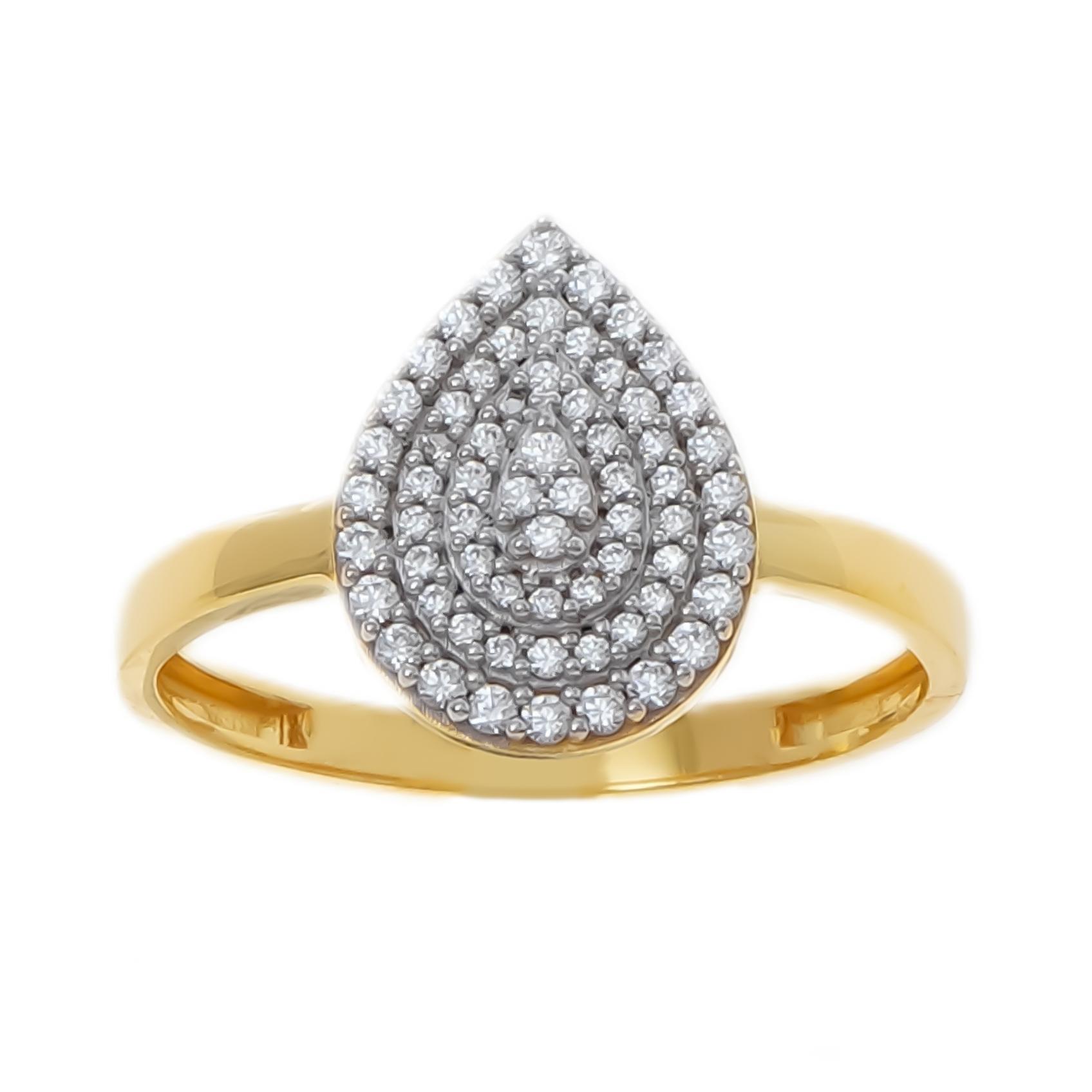Brilliant Teardrop Gold Ring