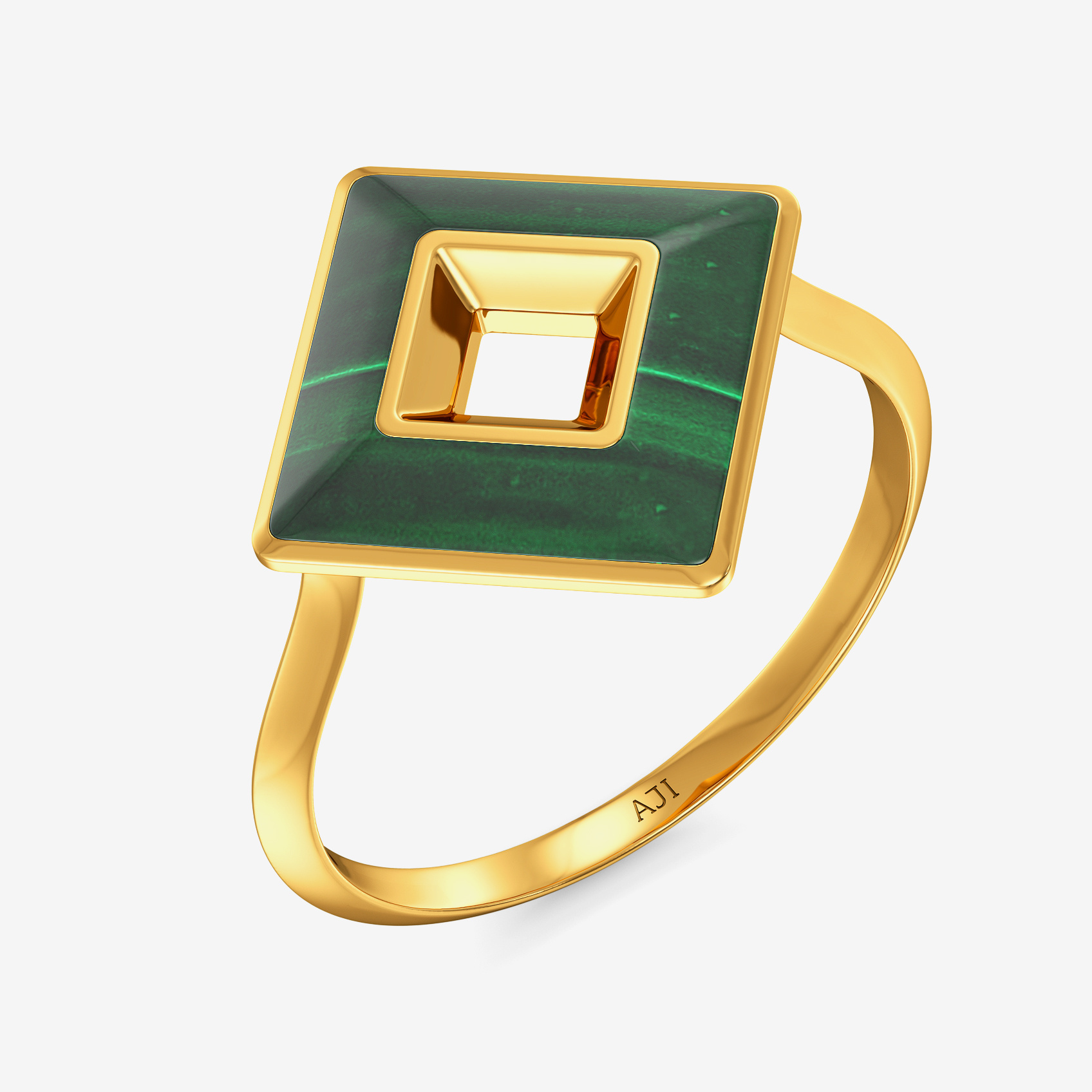 Nested Malachite Gold Ring