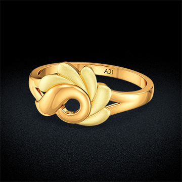 Stylish Leaf Design Kid’s Gold Ring