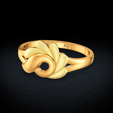 Stylish Leaf Design Kid’s Gold Ring