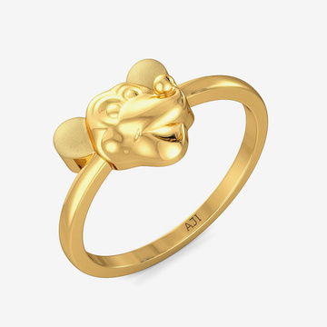 Ele Face Stylish Kids Gold Ring