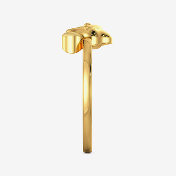 Ele Face Stylish Kids Gold Ring