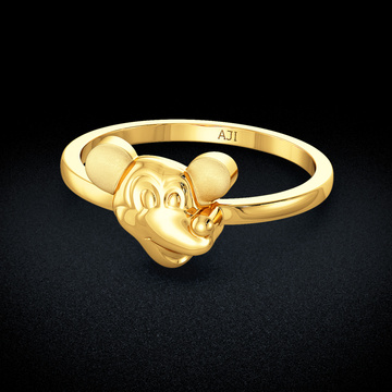 Ele Face Stylish Kids Gold Ring