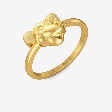 Ele Face Stylish Kids Gold Ring