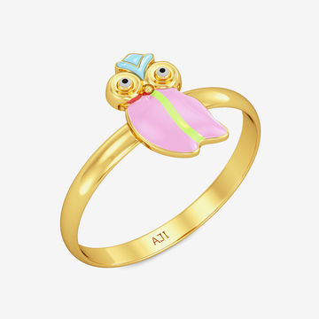 Baby Owl Designer Kids Gold Ring