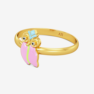 Baby Owl Designer Kids Gold Ring