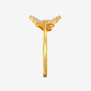 Buzzy Butterfly Heart Gold Ring