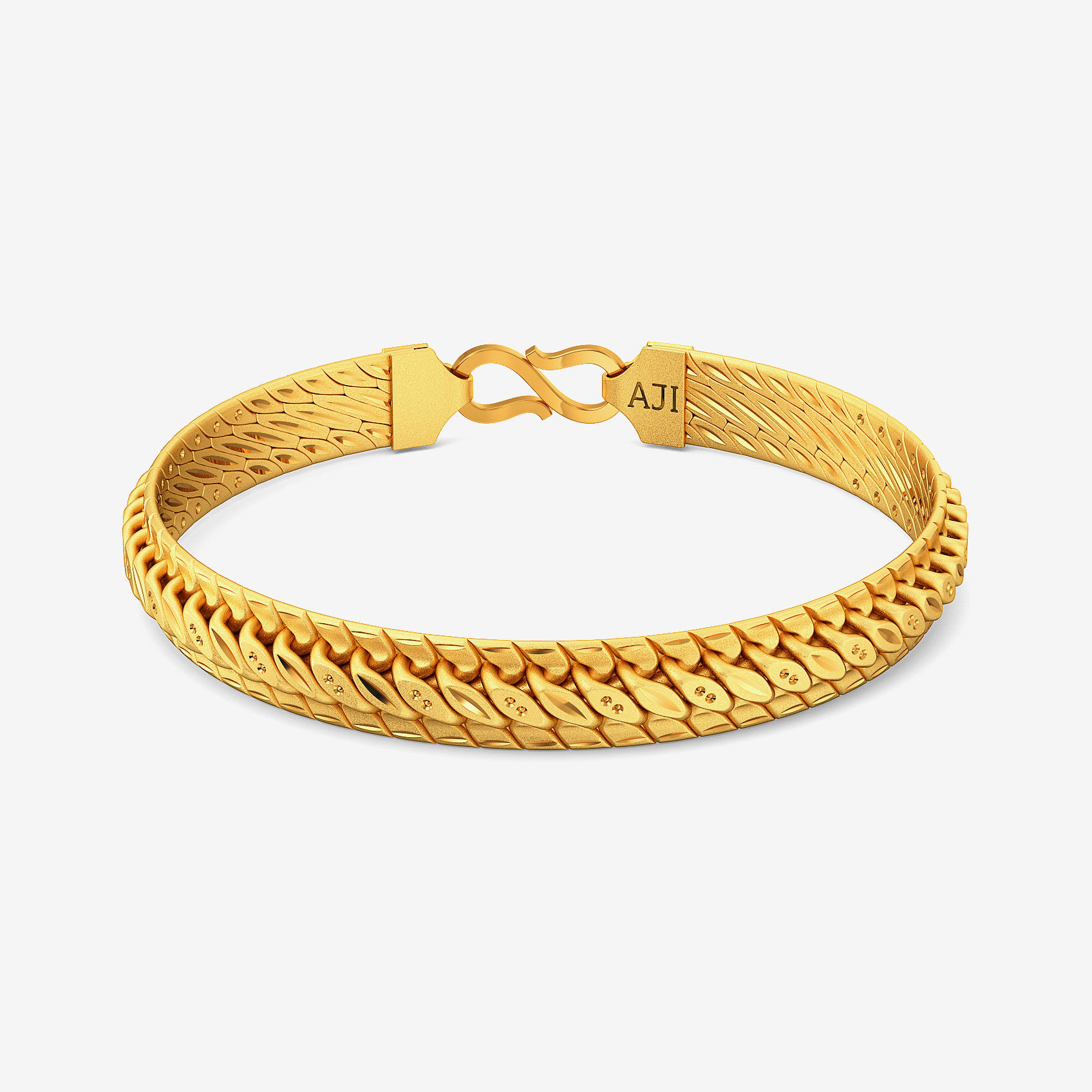 Classic Patterned Mens Gold Bracelet