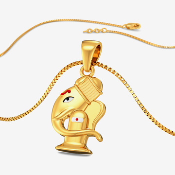 Divine radiance - Lord Ganesh Gold Locket