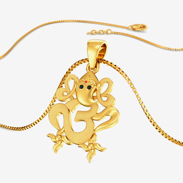 Peace be with you - Lord Ganesh Gold Pendant