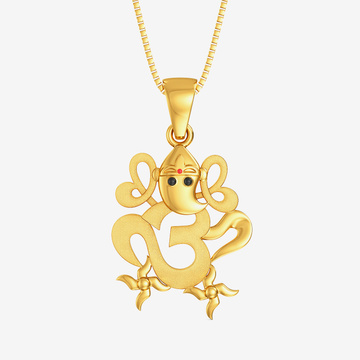 Peace be with you - Lord Ganesh Gold Pendant