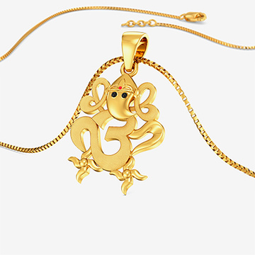 Peace be with you - Lord Ganesh Gold Pendant