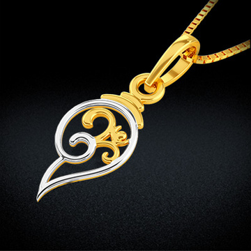 Peace and Angelic - Gold Ohm Pendant