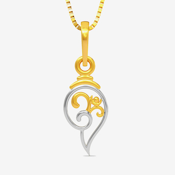 Peace and Angelic - Gold Ohm Pendant