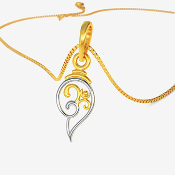 Peace and Angelic - Gold Ohm Pendant