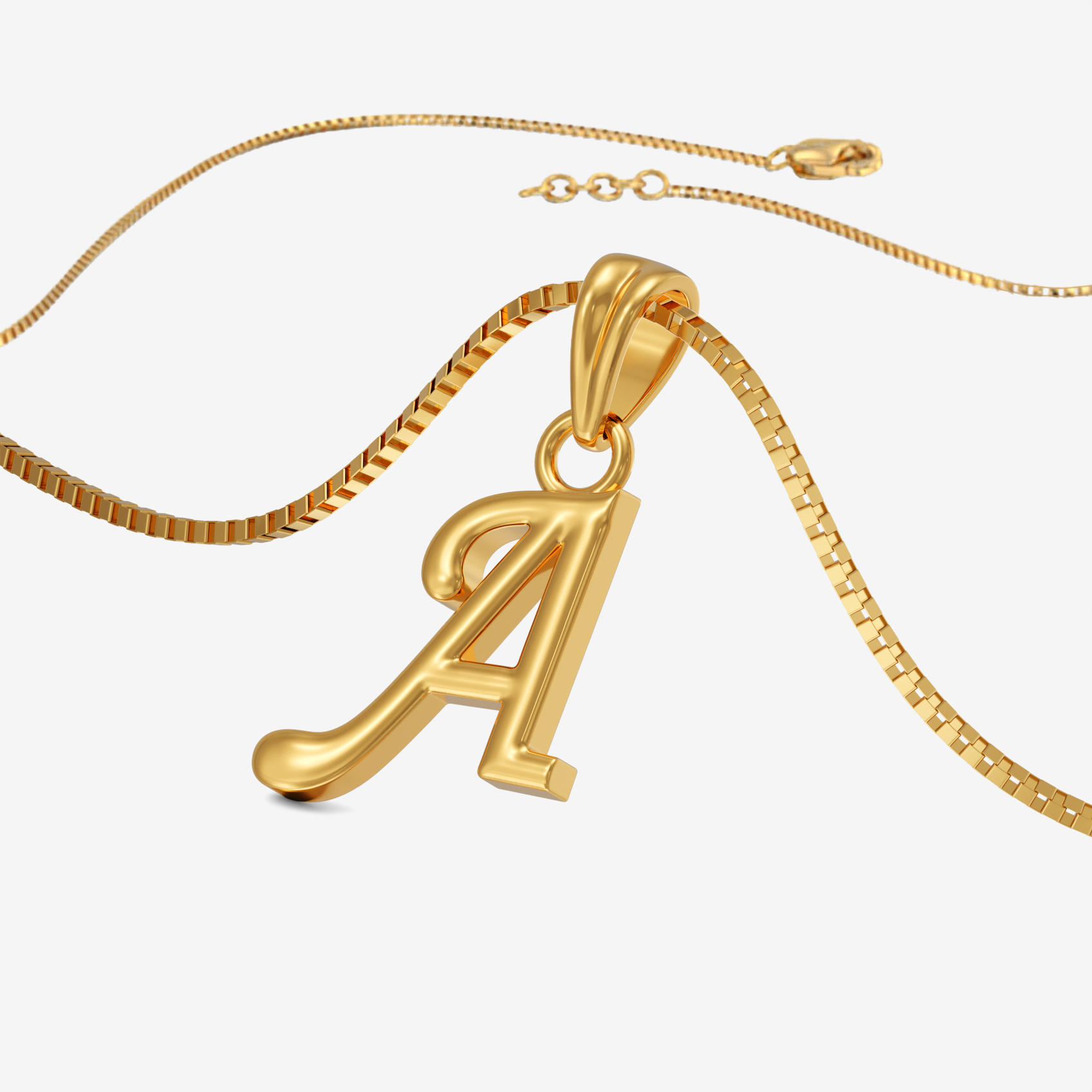 Alluring A - Gold Alphabet "A" Pendant