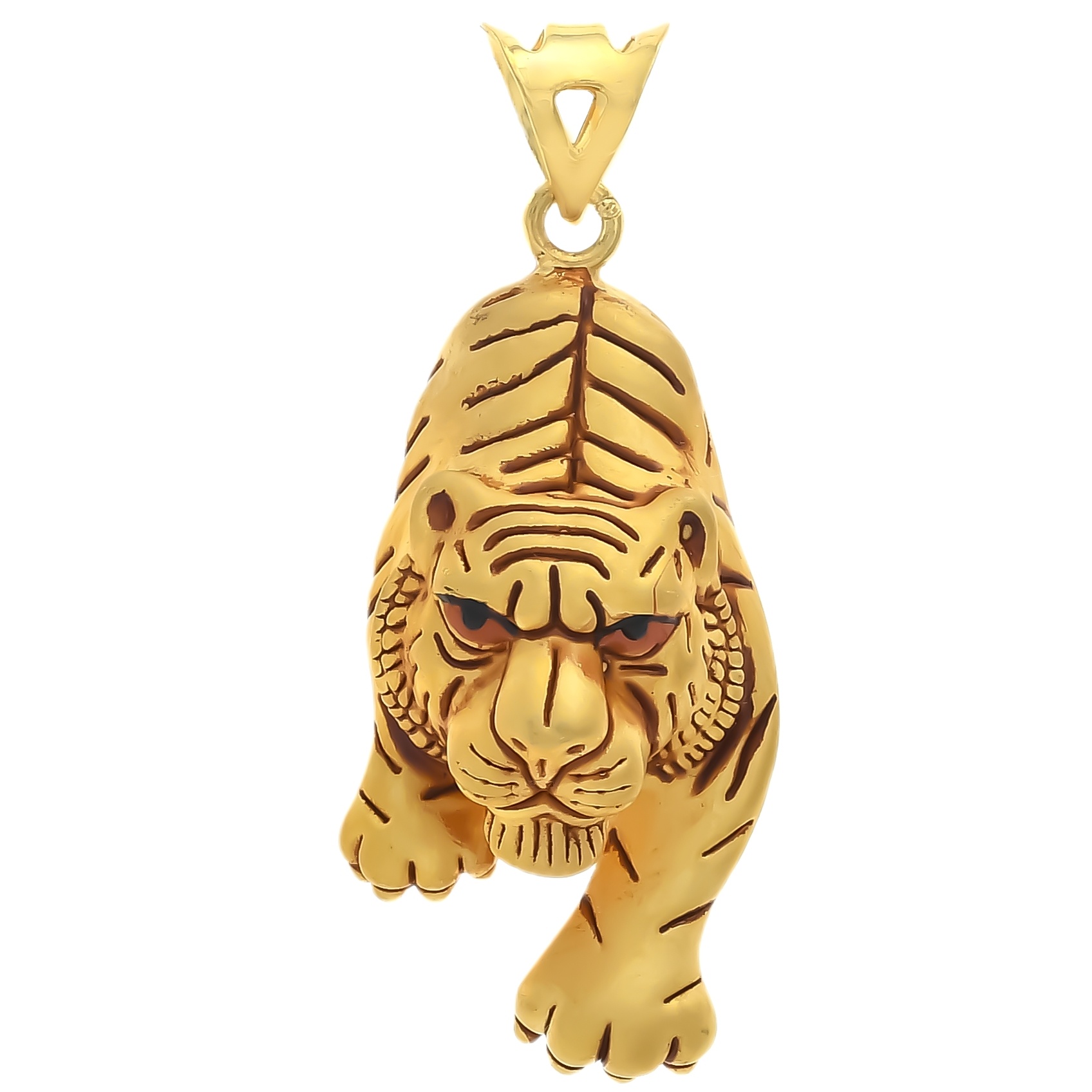 Ferocious Feline Gold Pendant