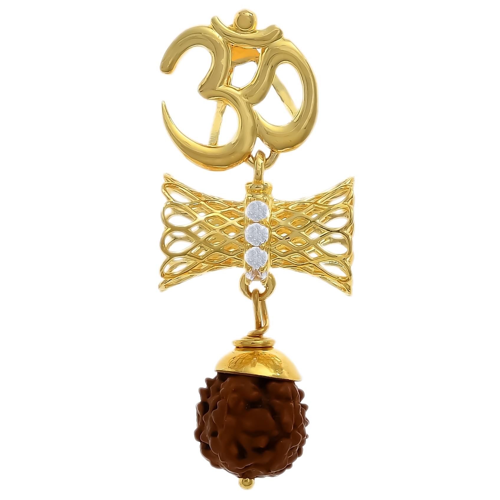 Divine Union Rudraksha Gold Pendant