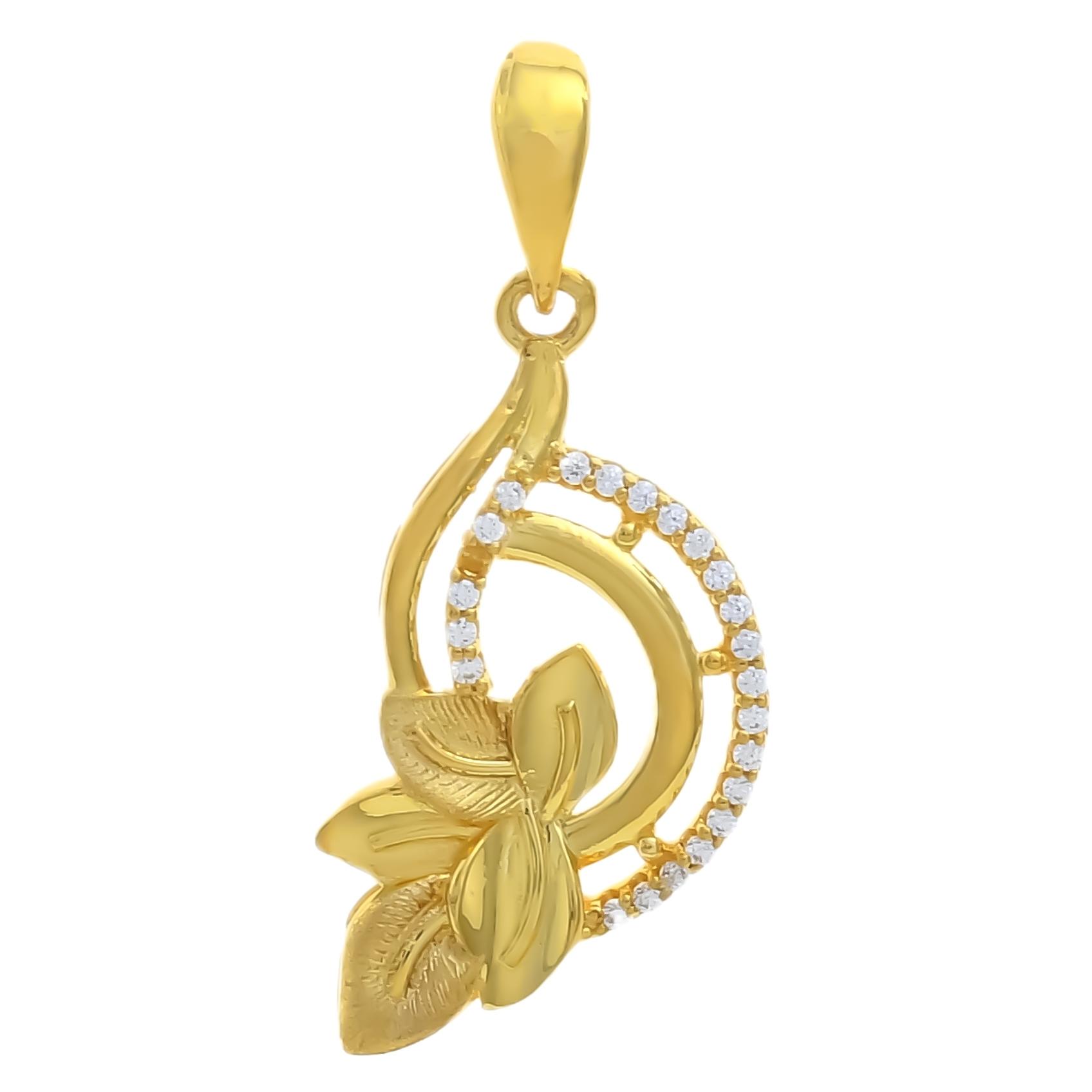 Floral Charm Gold Pendant