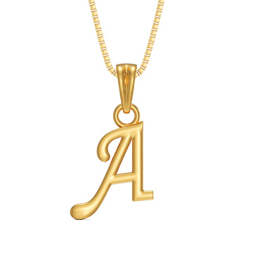 Gold Alphabet "A" Pendant