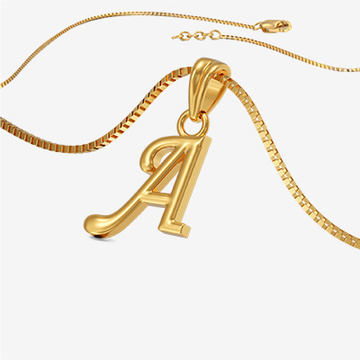 Gold Alphabet "A" Pendant