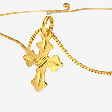 Gold Holy Cross Locket