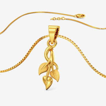 Ternion Leaves Gold Pendant