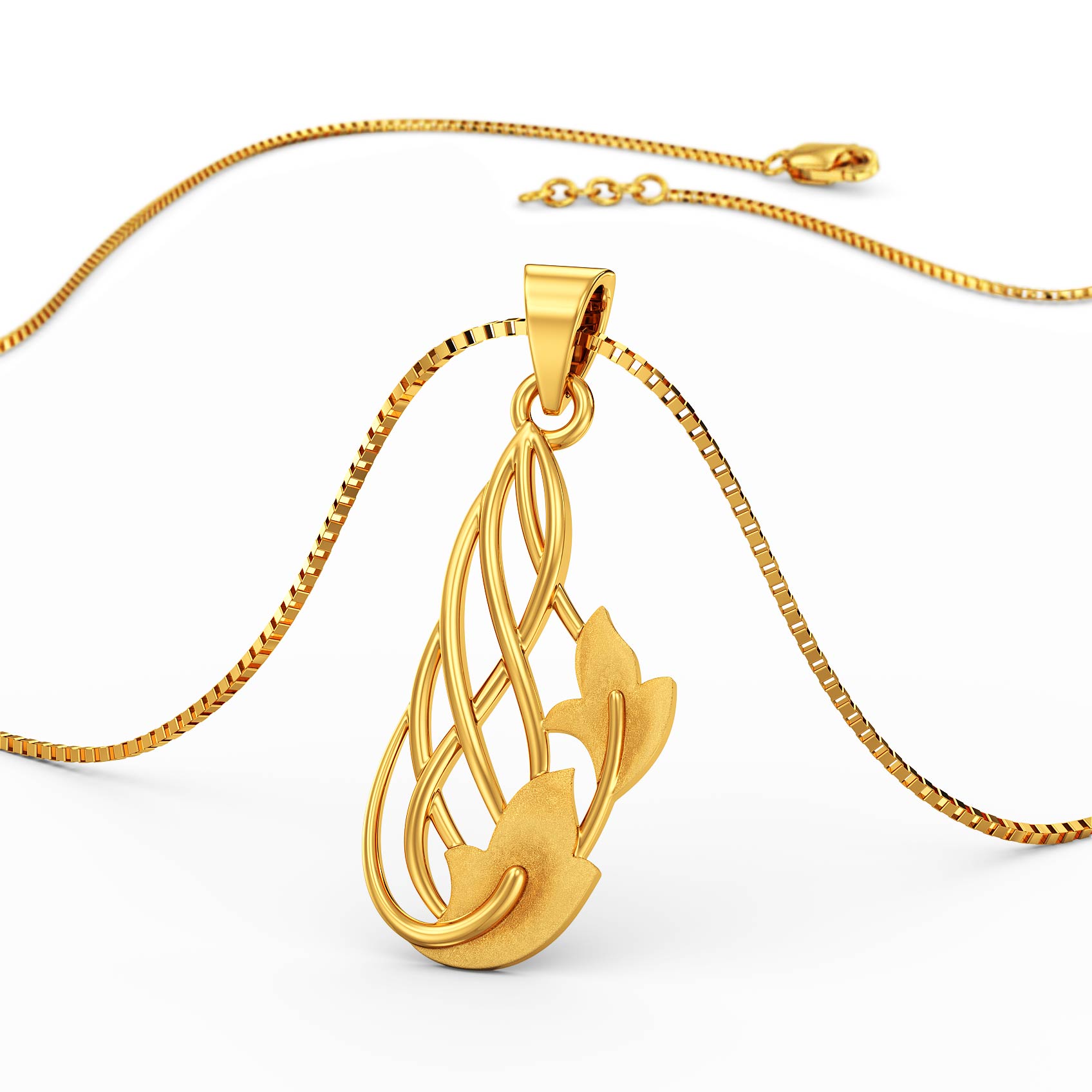 Sprinkling Creeping Leaves gold Pendant