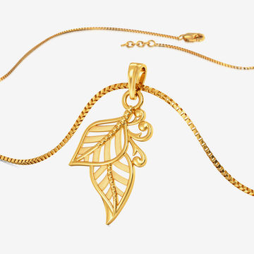Leafy Cascade Gold Pendant