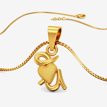 Cute "I Love You" Gold Pendant
