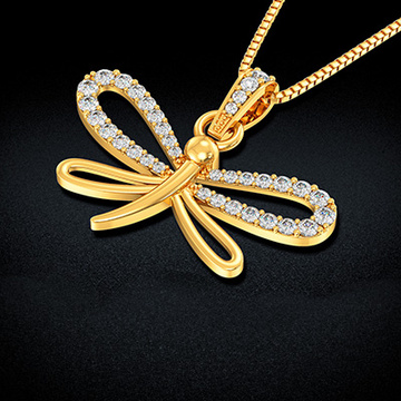 Elegant Butterfly Gold Pendant