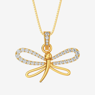 Elegant Butterfly Gold Pendant