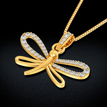 Elegant Butterfly Gold Pendant