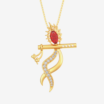 Lord Krishna Gold Pendant