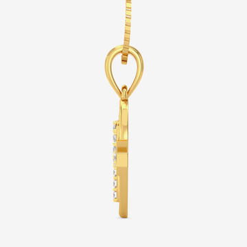 Golden Heart P Alphabet Pendant