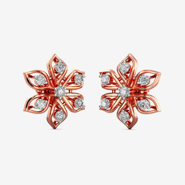 Lustrous Florals Diamond Stud