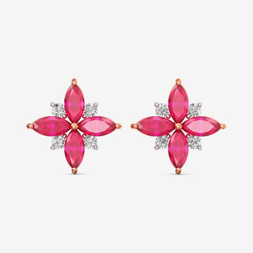 Ruby Bloom Diamond Earrings