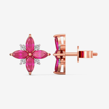Ruby Bloom Diamond Earrings