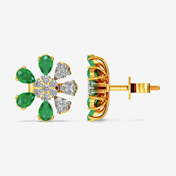 Emerald Bloom Diamond  Earrings