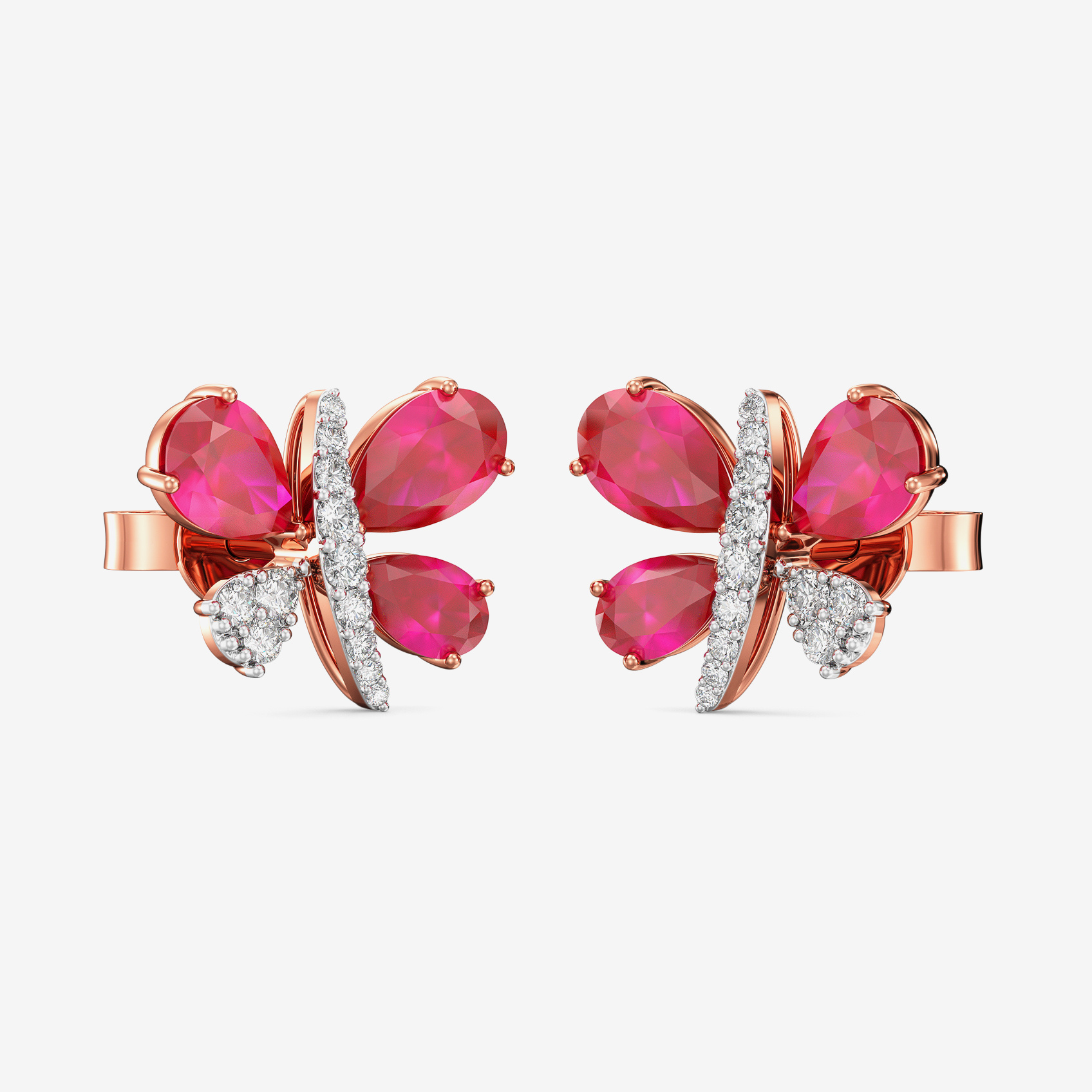 Fluttering Ruby Fluttering Ruby Wings Diamond Earrings