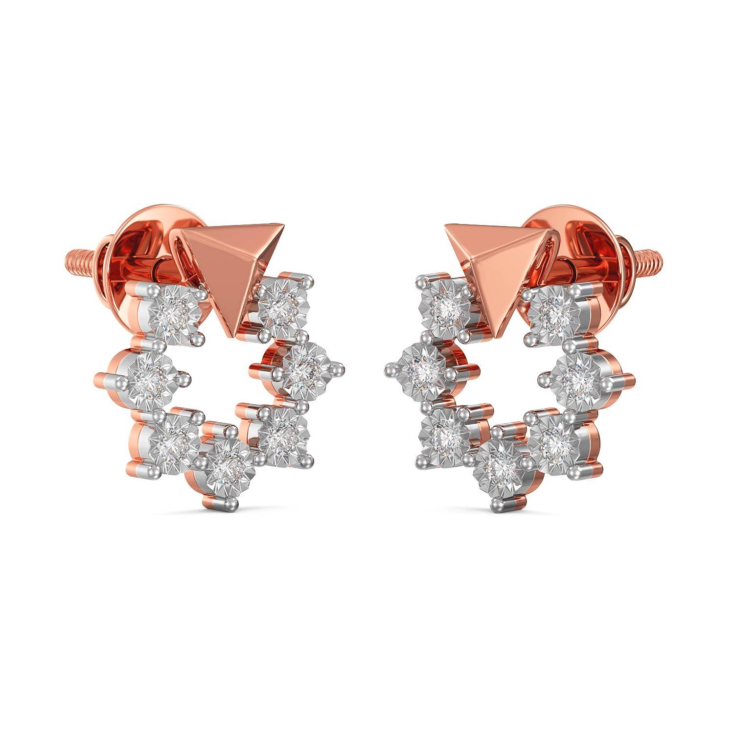 Rose-gold Diamond Sphere Stud
