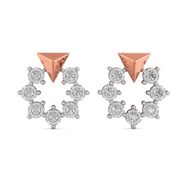 Rose-gold Diamond Sphere Stud