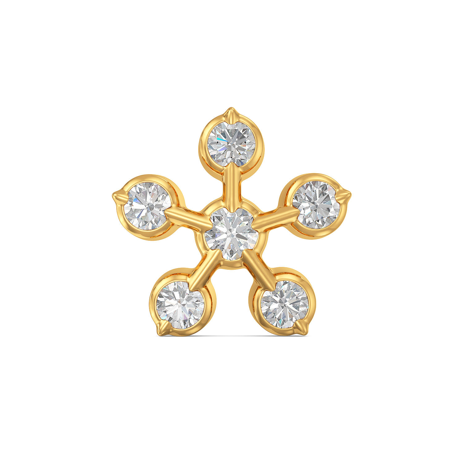 Bloomy Flower Designer Diamond Nose Pin