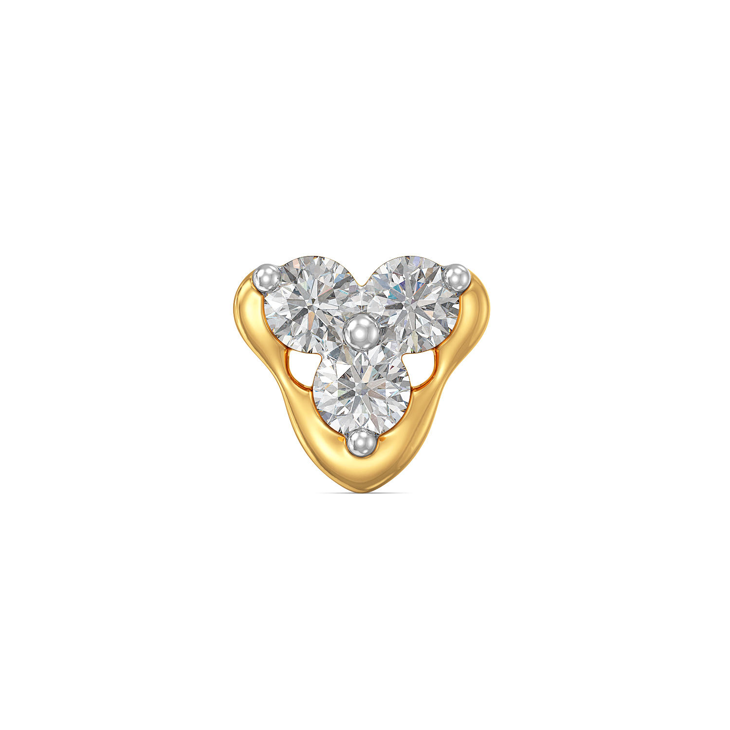 Fabulous Tri-petal Diamond Nose-pin