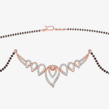 Glamourous Glory - Rose-gold Diamond Leaf Mangalsutra