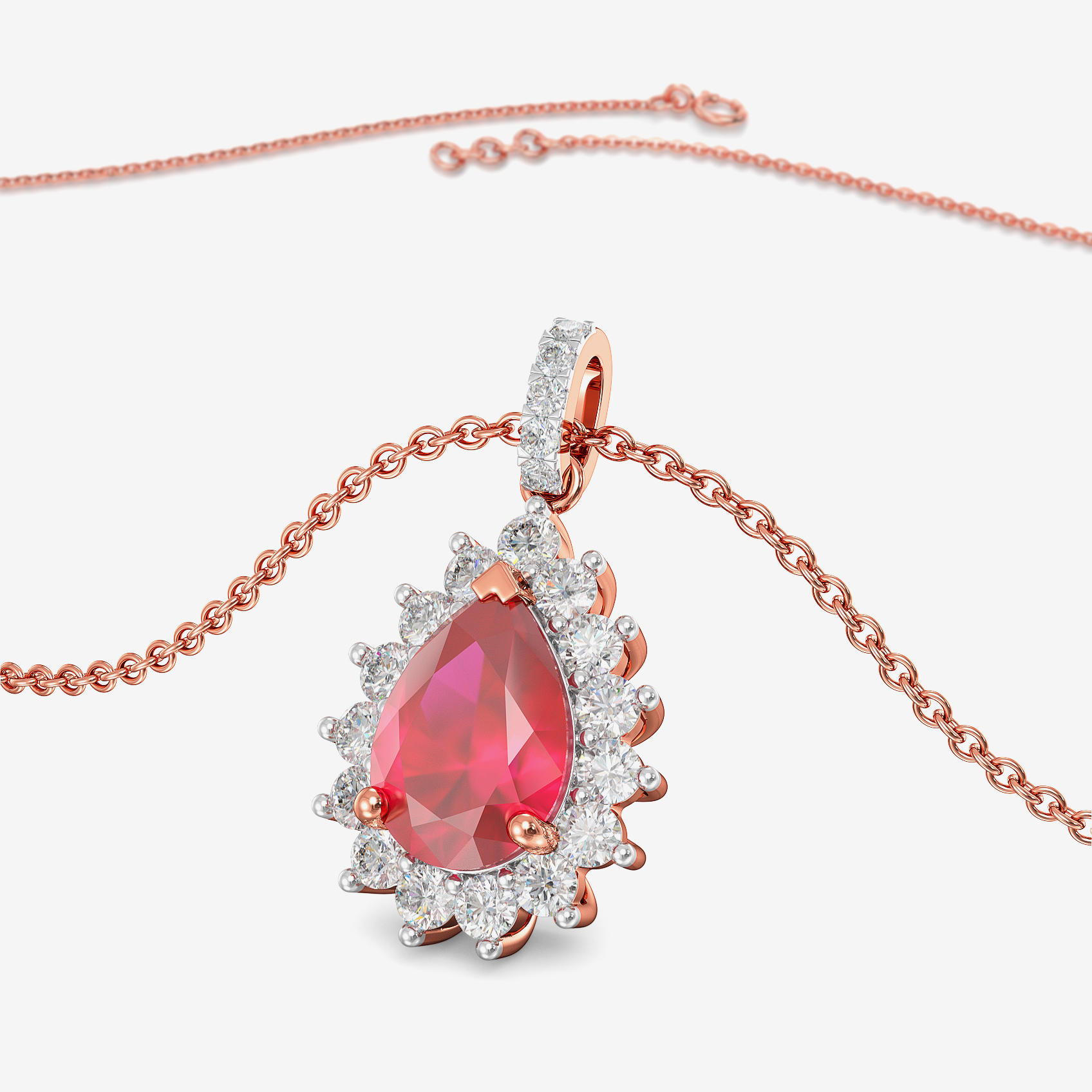 Crimson Dew Diamond Pendant