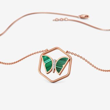 Emerald Hive Butterfly Diamond Pendant